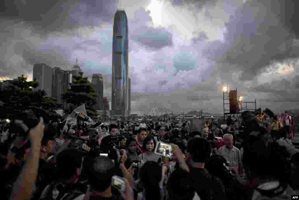 Начало массовых волнений в Гонконге, конец августа 2014 года 