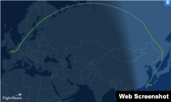 Путь рейса EVA Air 87 из Тайбэя в Париж в обход материкового Китая