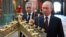 RUSSIA -- Russian President Vladimir Putin, accompanied by Defense Minister Sergei Shoigu visit new military cathedral at Patriot Park outside Moscow, June 22, 2020