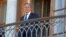 RUSSIA - Russian Foreign Minister Sergei Lavrov stands on the balcony before a meeting of President Vladimir Putin with French President Emmanuel Macron in St. Petersburg, Russia May 24, 2018.