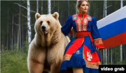 Скриншот клипа на песню "Матушка земля", сгенерированного ИИ