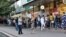 Almaty, Kazakhstan - People queue outside a pharmacy amid the outbreak of the coronavirus disease (COVID-19)