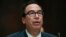 U.S. -- U.S. Treasury Secretary Steve Mnuchin testifies before the Senate Appropriations Financial Services and Government Subcommittee hearing on Capitol Hill in Washington, May 22, 2018