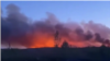 Крым -- Скриншот из видео с пожаром, который наблюдается в районе поселка Кача после атаки дронов, 2 мая 2025 года