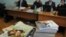 Stacks of booklets of a Jehovah's Witnesses in Russian court 