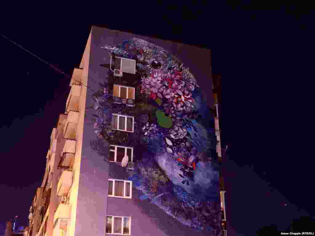 Еще одна работа Маранье находится в центре Киева. &quot;Я очень люблю детали. Каждый раз я нахожу какие-то новые решения. После завершения работы, я еще раз возвращаюсь и смотрю. Вдруг я забыл где-то нарисовать цветок. Кждый раз ты видишь что-то новое&quot;, &ndash; говорит художник