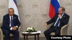 Президент России Владимир Путин с президентом Узбекистана Исламом Каримовым 