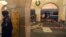 Russia -- A picture shows the damaged train carriage at Technological Institute metro station in St. Petersburg, April 3, 2017
