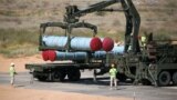 RUSSIA -- Missiles of an S-300 air defense missile system are loaded during the Keys to the Sky competition at the International Army Games 2017 at the Ashuluk shooting range outside Astrakhan, August 5, 2017