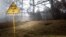 Radiation sign near Duga antenna complex, Chernobyl