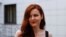 RUSSIA -- Kremlin critic Aleksei Navalny's spokesperson Kira Yarmysh accused of breaching COVID-19 safety regulations speaks with journalists after a court hearing in Moscow, August 16, 2021