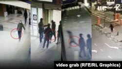 Записи с камер наблюдения в аэропорту показывающие момент передачи сумки