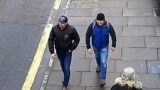 A handout picture taken on Fisherton Road in Salisbury, west of London on March 4, 2018, and released by the British Metropolitan Police Service in London on September 5, 2018, shows Alexander Petrov (R) and Ruslan Boshirov, who are wanted by British poli