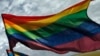 Russia -- Rainbow flags flutter in the wind as the LGBT activists take part in a rally in support of homo-and transsexual rights on the International Day against Homophobia and Transphobia at the Marsovo Field in St. Petersburg, May 17, 2017