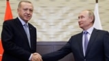 RUSSIA -- Russian President Vladimir Putin and Turkish President Recep Tayyip Erdogan meet in Sochi, October 22, 2019