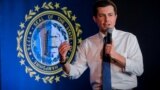 Democratic presidential candidate and former South Bend, Indiana mayor Pete Buttigieg speaks during a campaign stop in Portsmouth, New Hampshire, 