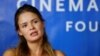 GERMANY --Pussy Riot member Veronika Nikulshina addresses a news conference about treatment of Pyotr Verzilov, in Berlin, September 18, 2018