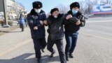 Kazakhstan. Police detain a man. Almaty, January 10, 2021