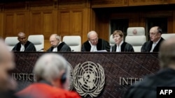 Судьи Международного суда ООН в Гааге перед слушанием дела ЮАР против Израиля. 12 января 2024 года