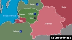 Belarus - Lithuania between Belarus and Kaliningrad, map