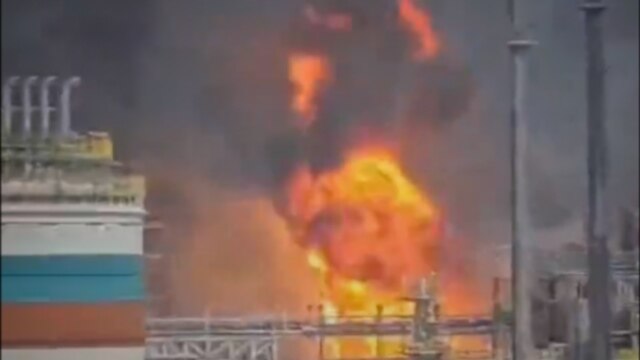 На строящемся Амурском газохимическом комплексе — пожар