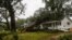 A downed tree rests on a house during the passing of Hurricane Florence in the town of Wilson, North Carolina, U.S., September 14, 2018. REUTERS/Eduardo Munoz