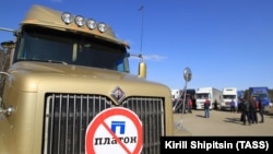 На акции протеста дальнобойщиков в Иркутске