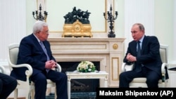 Махмуд Аббас на встрече с Владимиром Путиным