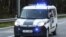 Latvia - RIGA, LATVIA - SEPTEMBER 9, 2017: Latvian police car on road