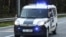 Latvia - RIGA, LATVIA - SEPTEMBER 9, 2017: Latvian police car on road