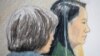 CANADA -- Huawei CFO Meng Wanzhou, who was arrested on an extradition warrant, appears at her B.C. Supreme Court bail hearing along with a translator, in a drawing in Vancouver, British Columbia, December 7, 2018