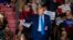 Former US president and 2024 presidential candidate Donald Trump leaves after speaking at a campaign rally in Claremont, New Hampshire, on November 11, 2023. (Photo by JOSEPH PREZIOSO / AFP)