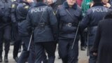 AZERBAIJAN - Police officers gather near a drug abuse treatment center that caught fire in Baku, Azerbaijan March 2, 2018. 