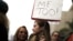 USA -- People participate in a "MeToo" protest march for survivors of sexual assault, Los Angeles, 12Nov2017