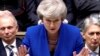 U.K. -- British Prime Minister Theresa May gestures as she speaks during a no confidence debate after Parliament rejected her Brexit deal, in London, January 16, 2019