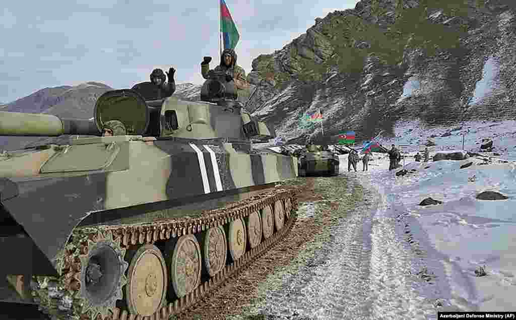 The Azerbaijani army prepares on November 25, 2020 to retake control of the Kalbacar district, which lies to the northwest of Nagorno-Karabakh and borders on Armenia. Its loss in 1993 to ethnic Armenian forces proved another turning point in the 1992-1994 Karabakh War. Kalbacar&#39;s fall was followed by the collapse of Azerbaijani President Albufaz Elchibey&#39;s government two months later, and the advent to power of Heidar Aliyev, father of Azerbaijan&#39;s current president, Ilham Aliyev.&nbsp;