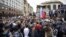 RUSSIA -- Protesters gather as they take part in a march to protest against the alleged impunity of law enforcement agencies in central Moscow, June 12, 2019