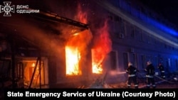 Пожар в Одесской области после атаки российских БПЛА