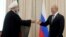 KYRGYZSTAN -- Russian President Vladimir Putin and Iranian President Hassan Rohani attend a meeting on the sidelines of the Shanghai Cooperation Organisation (SCO) summit in Bishkek, June 14, 2019