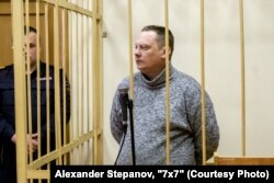 Бывший врио начальника ИК-1 Дмитрий Николаев в зале суда, февраль 2019 года. Фото: Александр Степанов, "7x7"