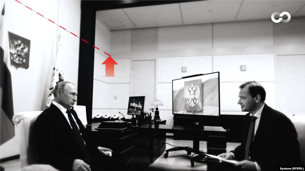 Интервью Владимира Путина Сергею Брилеву, опубликованное 27 августа 2020 года. Официально оно якобы было в Ново-Огарёеве, но шов на стене выдает резиденцию в Сочи