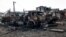 UKRAINE – Destroyed Russian military vehicles are seen, as Russia's attack on Ukraine continues, in the town of Trostianets, in Sumy region, Ukraine, in this handout picture released March 27, 2022