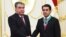 Tajikistan,Dushanbe city, Emomali Rahmon award his son Rustami Emomali medal "Zarrintoj", 30August2018 (photo from tajik president official website)