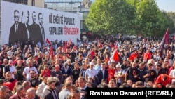 Протест в Приштине в поддержку лидеров ОАК перед оглашением приговора 16 сентября 2026 года