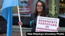 Елена Григорьева на протестах в июле 2019 года
