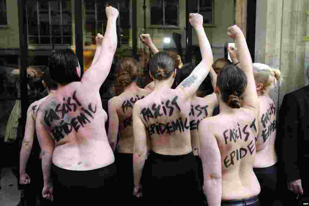 Антифашистская акция протеста в Париже. Апрель 2014 года