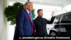 Дональд Трамп и Владимир Зеленский на встрече в США 18 августа 2025 года