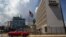 Cuba -- A car drives past the U.S. embassy in Havana, June 16, 2017