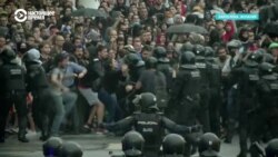 Разгон протестов в Барселоне