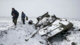 Подбитый украинский танк в Углегорске